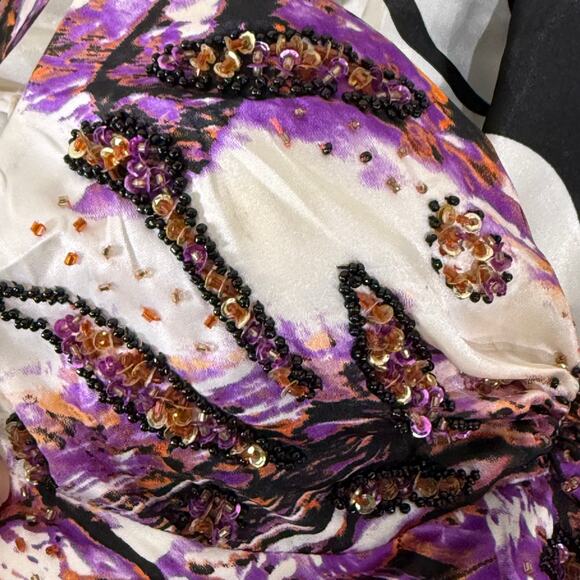 90s Y2k Cache Beaded Satin Tie Back Mermaid Formal Dress Sexy Party McBling 2 - Picture 15 of 15